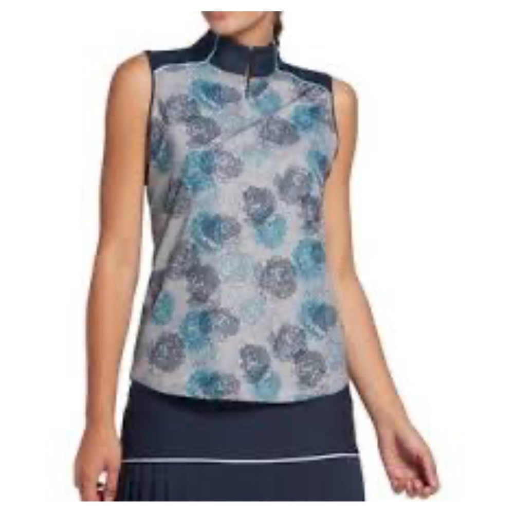 Lady Hagen Women's Medium Golf Tennis Shirt Top Sleeveless Roses Print NWT